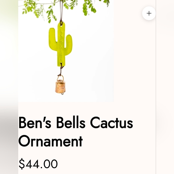 Ben's Bell's 'Be Kind' Ceramic Cactus Windchime - Picture 5 of 7